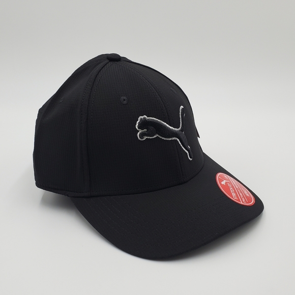 PUMA Men's Dillon Stretch Fit Adult Baseball Cap Hat Black Silver - Picture 3 of 7